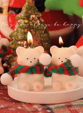 圣诞节香薰蜡烛礼盒摆件礼物平安夜圣诞小熊家居伴手礼圣诞限定