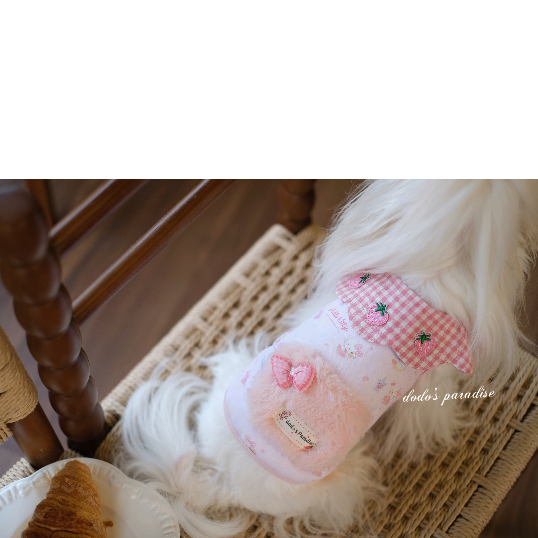 25新款秋冬宠物猫狗衣服小型犬泰迪约克夏小马刺绣草莓加绒家居服