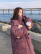 过膝加厚宽松面包服收腰韩系学生冬季 2025新款 棉服女长款 棉袄外套