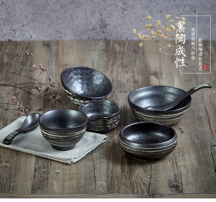 日式风手绘沙拉碗寿司陶瓷餐具