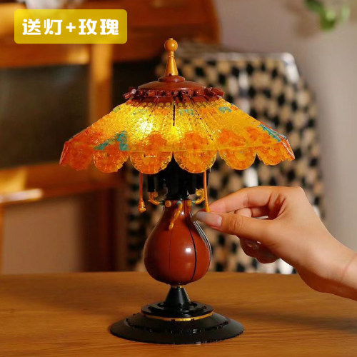 哲高复古台灯仿真积木模型玩具