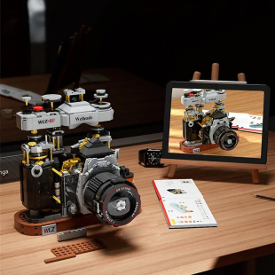 复古数码尼康佳能相机仿真积木模型男孩拼装益智玩具桌面摆件礼物