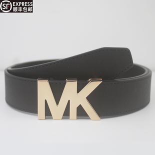 MK皮带男真皮潮年轻人潮流休闲个性牛皮正品高档针扣腰带39vl-ins