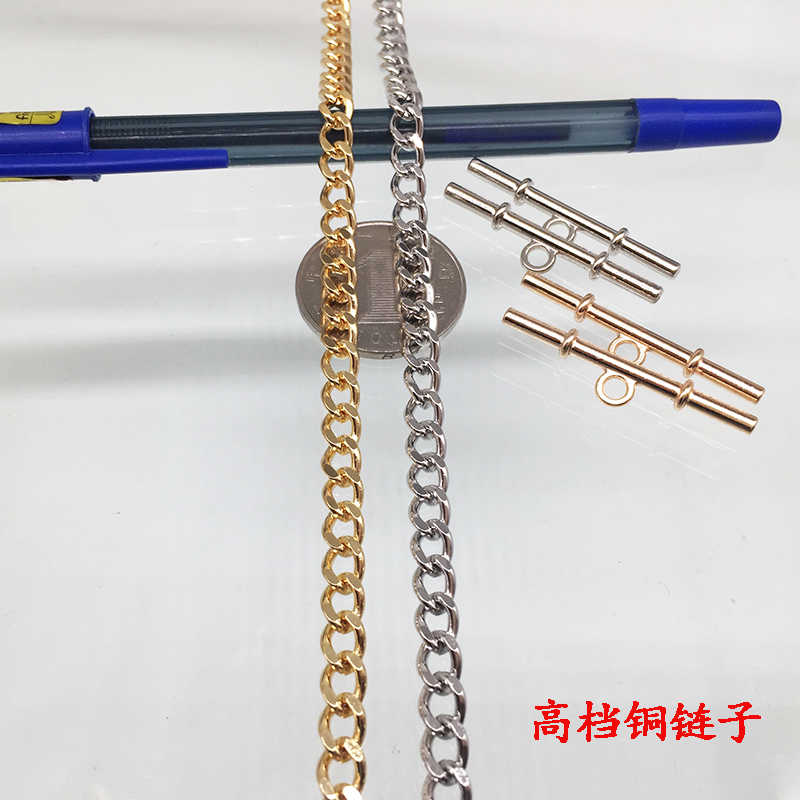高档黄铜链子DIY装饰链条配件吊牌挂链玩偶钥匙包延长链条细项链