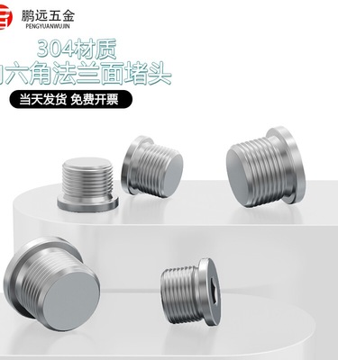 304不锈钢内六角带边堵头油塞