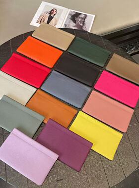 真皮钱包弹簧自闭合手机袋大钞现金零钱包口红化妆包手拿包可印字