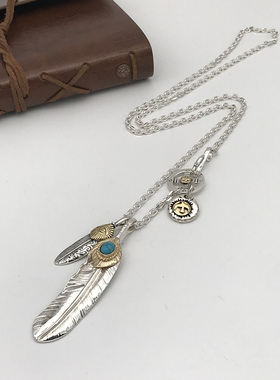 纯银羽毛项链太角链男女时尚潮饰