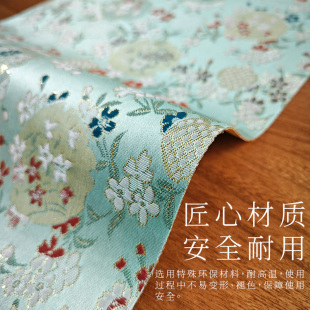 禅意云缎双面防水茶席防污渍国风轻奢桌布茶桌布长条桌旗茶旗 中式