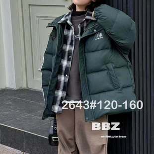 新款 冬装 字母绿色假两件连帽棉服 宝贝响当当 A05831