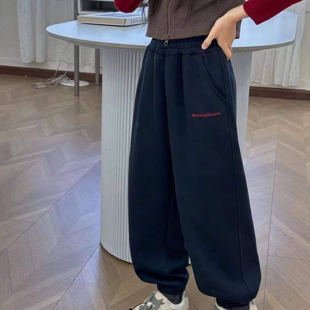 A05428（宝贝响当当）秋款不加绒上新红绳刺绣男女童休闲裤运动裤,童装/婴儿装/亲子装,裤子,淘宝优惠券,粉丝福利购,淘宝优惠卷