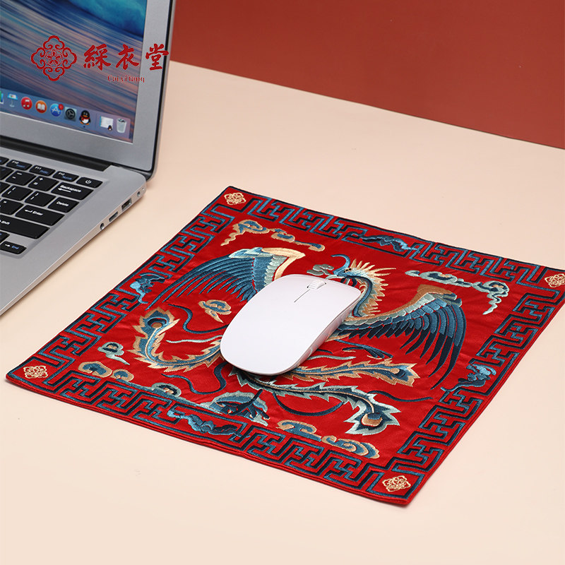 彩衣堂新款国潮刺绣鼠标垫防滑更耐用中国特色 民族风苏绣鼠标垫