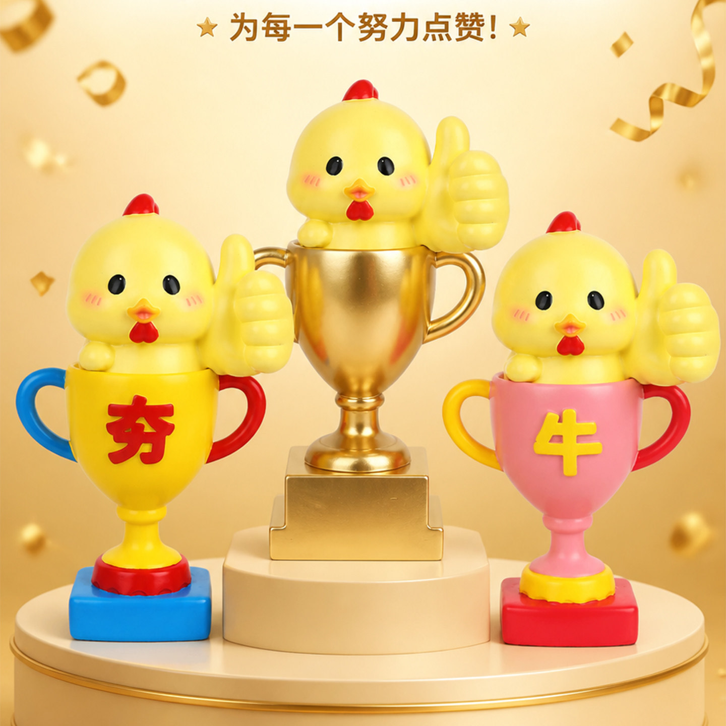 创意卡通奖杯定制刻字礼品摆件