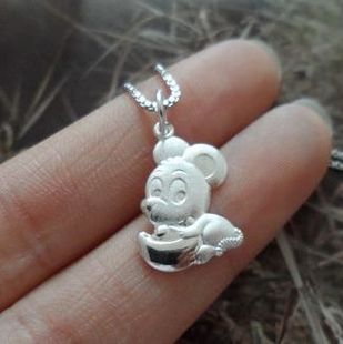 泰银 99纯银 曼谷银 手工银 十二生肖  子鼠好运吊坠