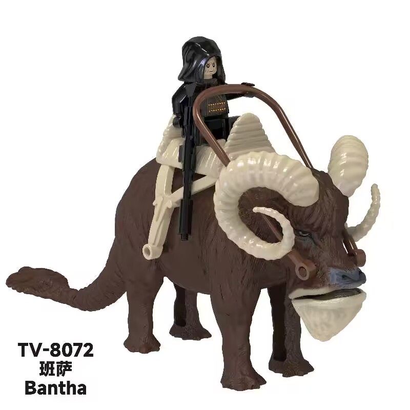 星球大战波巴费特坐骑班萨兽第三方拼装积木人仔玩具模型TV8072