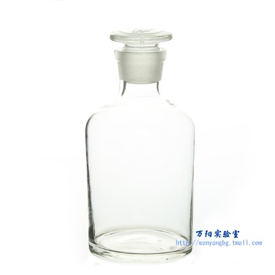 华鸥玻璃磨口瓶白小口 30 60 125 250 500 1000 2500 5000 10000 20000ml 白色具玻璃塞细口磨砂口透明试剂瓶