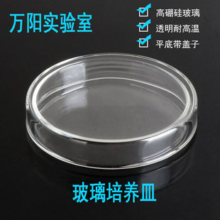 玻璃培养皿耐高温平皿90mm华鸥高硼硅细胞细菌带盖透明加厚实验室生物培养皿