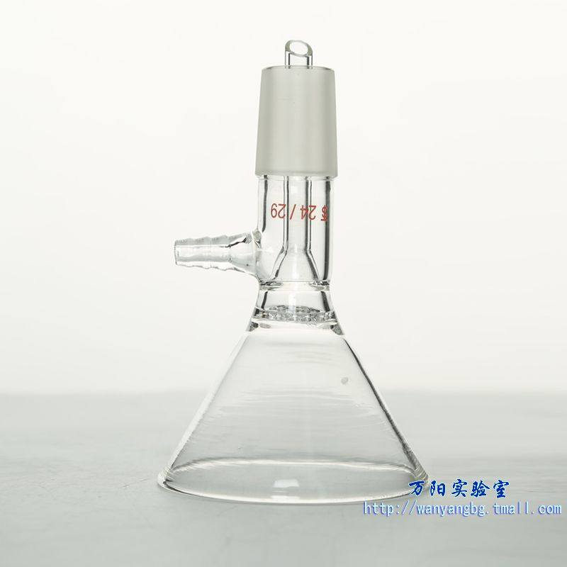 【万阳实验室】24 19# 三角抽滤漏斗 抽真空漏斗 具玻璃滤板漏斗
