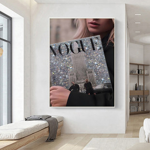 时尚杂志海报装饰画ins风卧室床头摆画客厅墙壁落地画服装店挂画