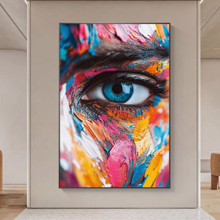 北欧轻奢艺术人物客厅装 饰画高级感抽象油画肌理感卧室玄关挂画