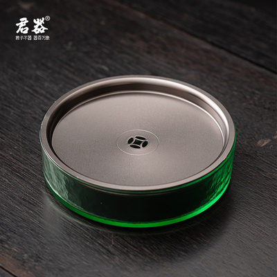 知茗堂加厚玻璃壶承干泡台储水式壶垫可蓄水建水盘带盖耐热养壶盘