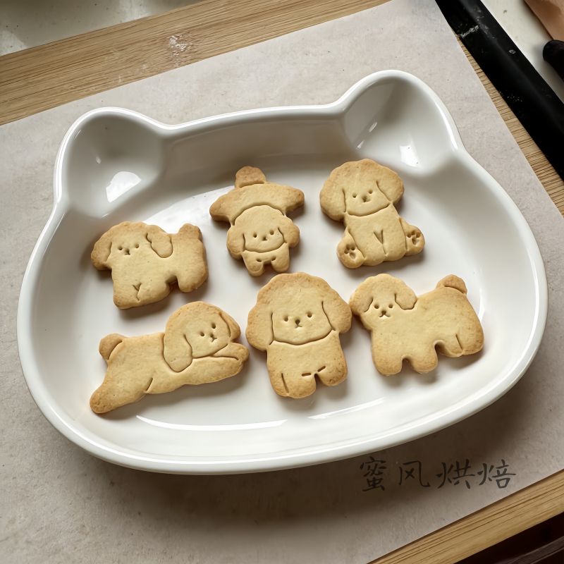 ins无边线条小狗饼干模具卡通宠物比熊泰迪印模石塑黏土冰箱贴印