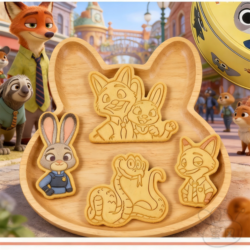 疯狂动物城曲奇饼干模具朱迪狐尼克盖瑞3D立体按压式家用烘焙印模