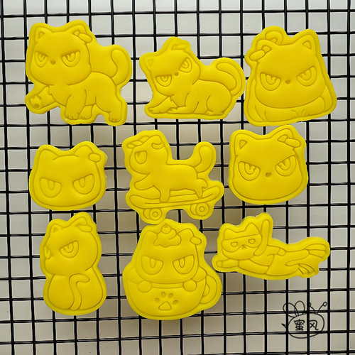 王一博粉丝周边饼干模具烘焙黏土印模唯粉卡通豹猫赛车探索新境印