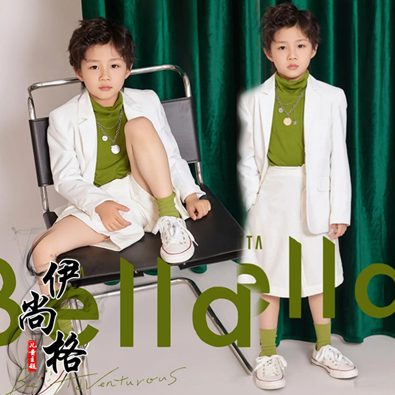 男童西装模特T台大赛儿童演出服