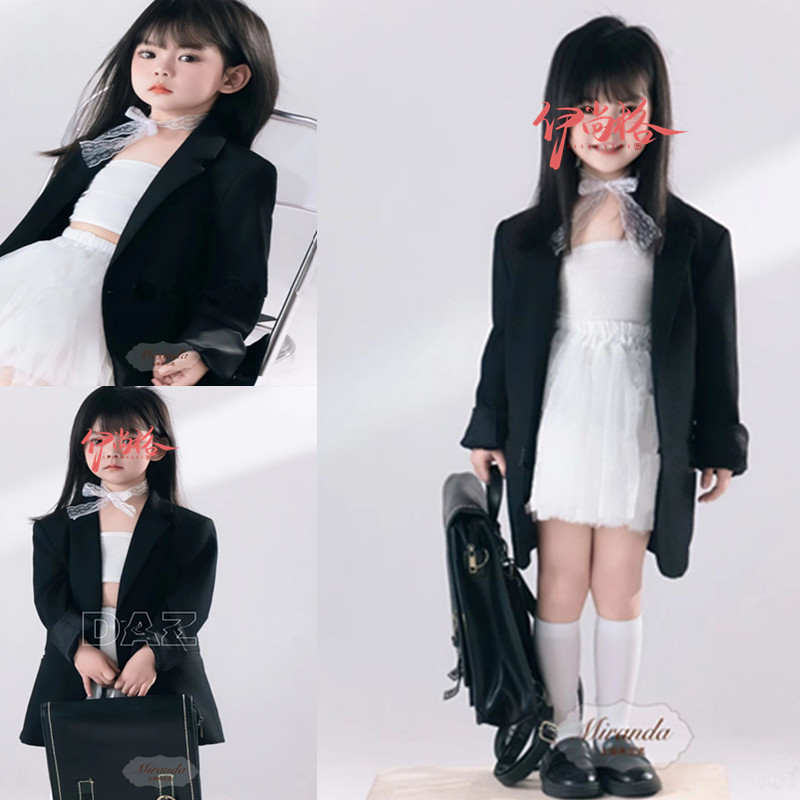 女童西装加长裙儿童演出服
