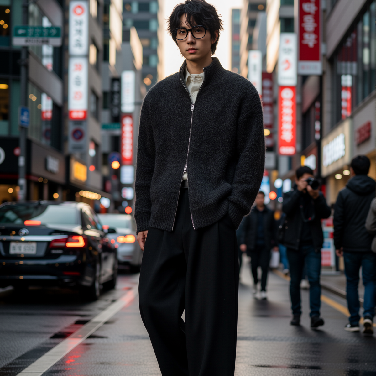 w2x秋冬季羊毛针织衫开衫新款加厚保暖毛衣外套上衣立领冬装百搭