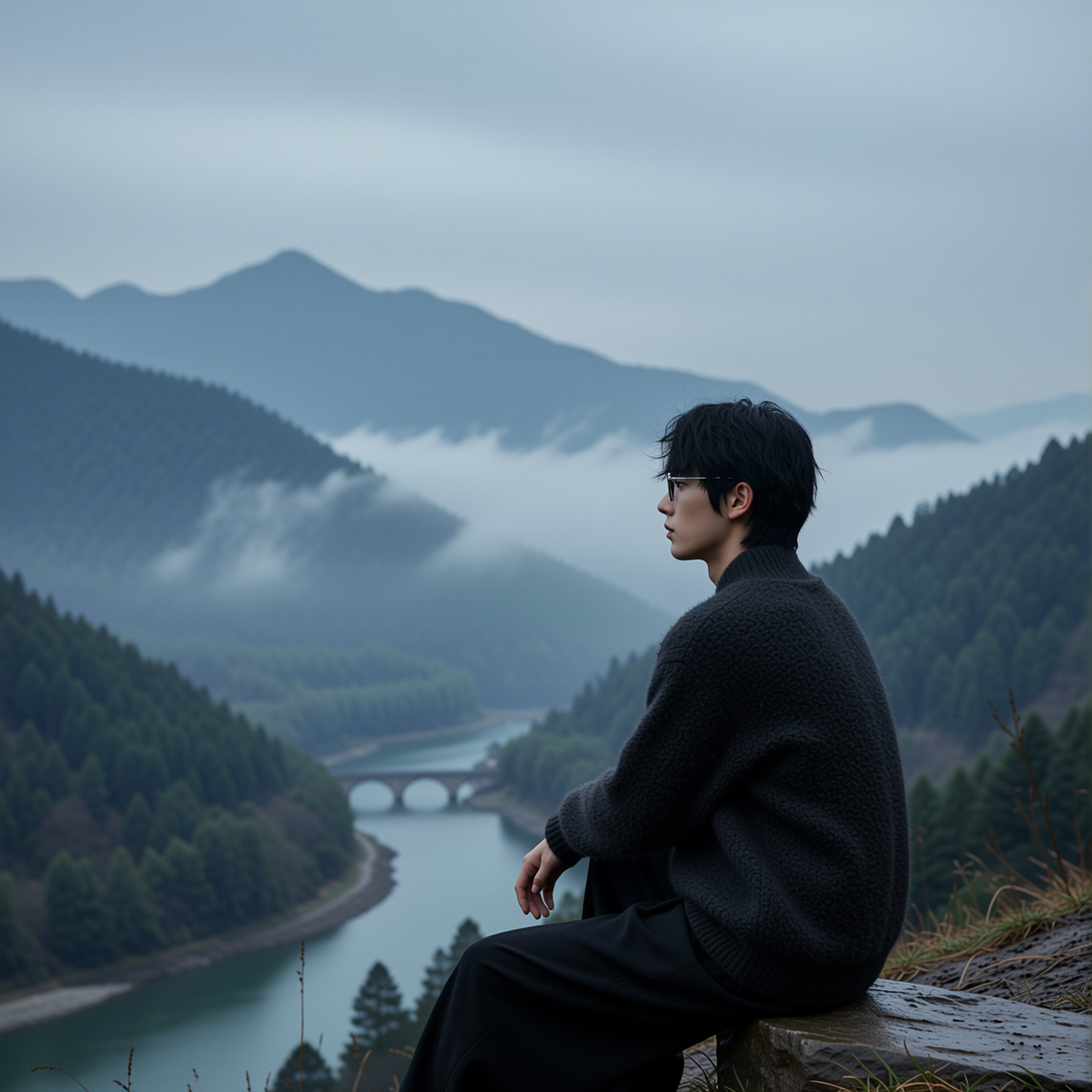 w2x秋冬新款高级感男士针织开衫羊毛外套加厚保暖毛衣时尚男上衣