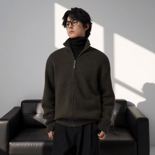 冬装 w2x简约针织开衫 加厚线衣男款 毛衣保暖秋冬季 羊毛呢外套 男士