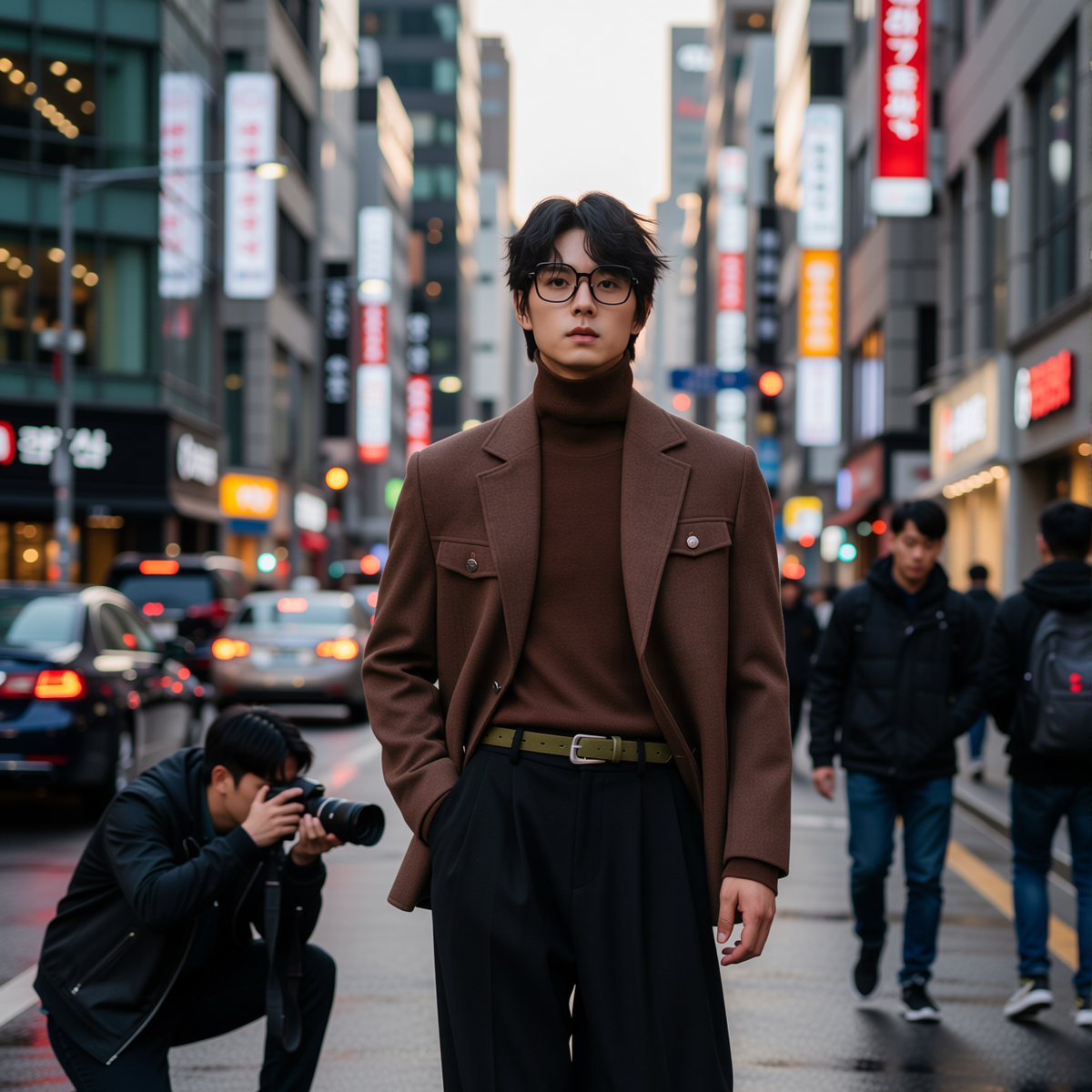 w2x秋冬新款毛呢大衣外套加厚西装短款男士商务休闲西服青年冬装