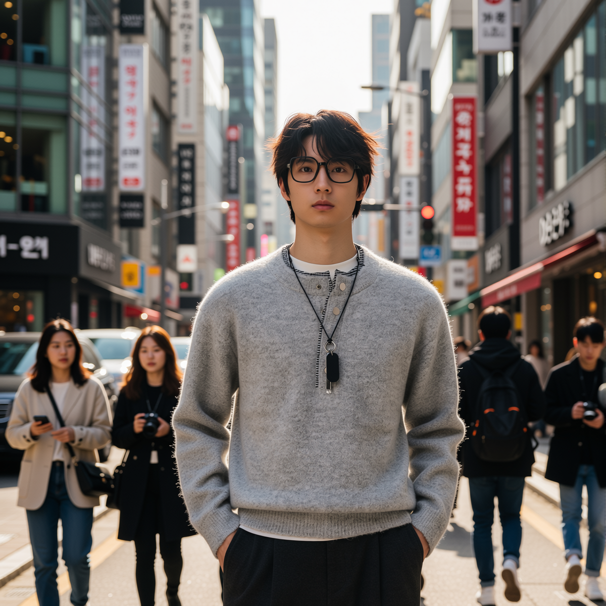 w2x秋冬新款羊毛衫慵懒感男士假两件男装毛衣保暖打底针织衫内搭