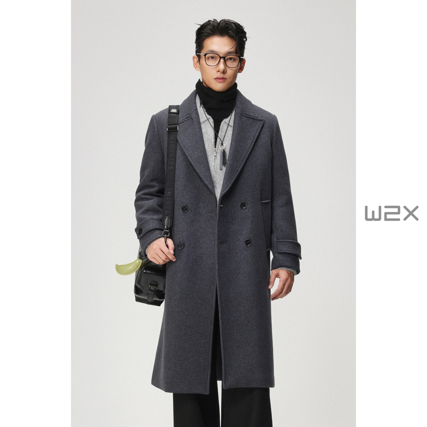 重磅羊毛呢大衣男中长款