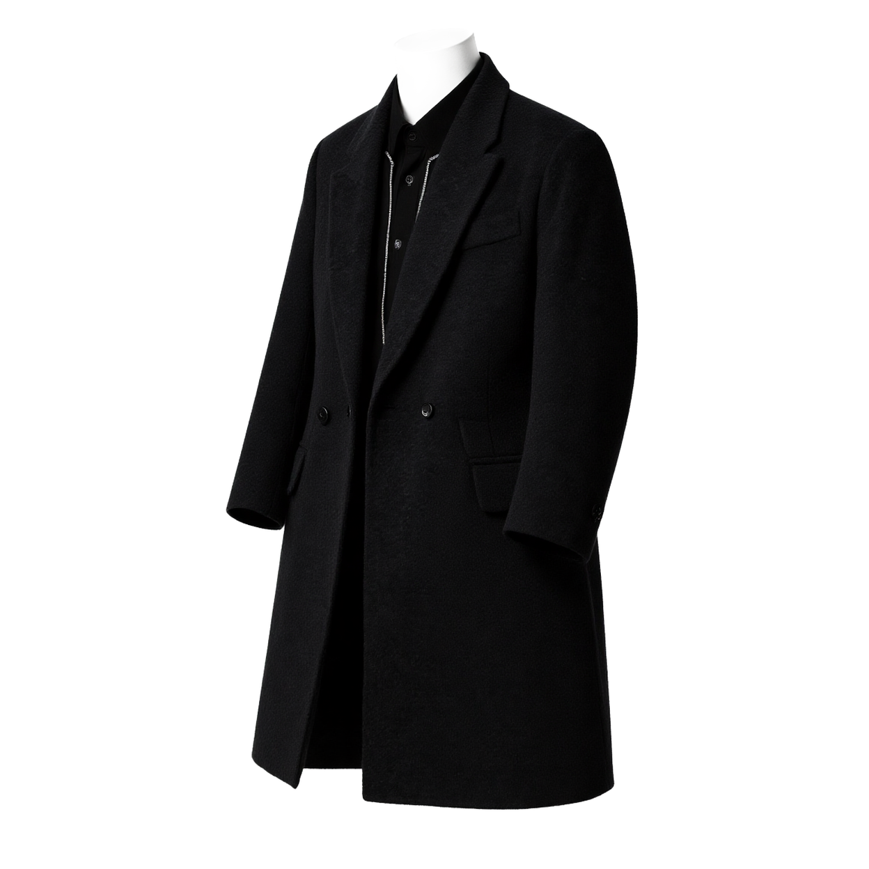 w2x双面羊毛呢大衣100%全羊毛冬季商务西装外套男士风衣过膝男装