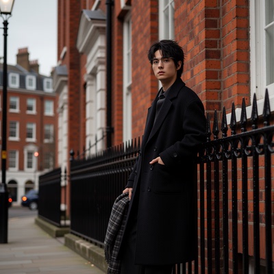 w2x冬季羊毛呢大衣新款西装外套加厚男装中长款风衣男款呢子冬装