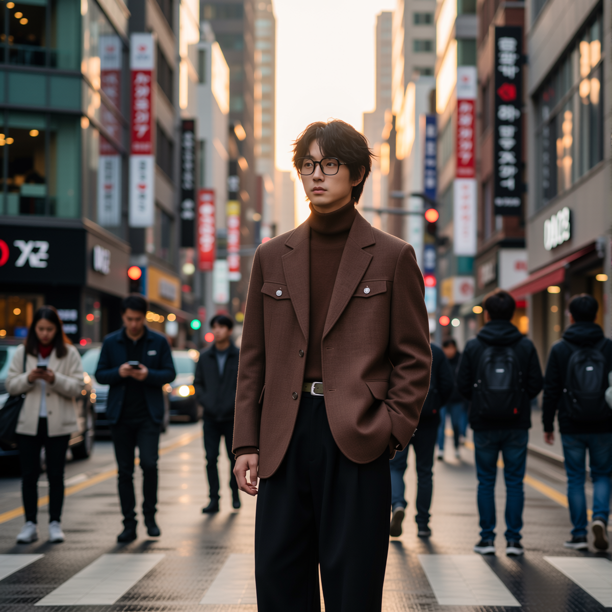 w2x冬季毛呢短款外套加厚款秋冬款商务西装男士西服呢子大衣百搭