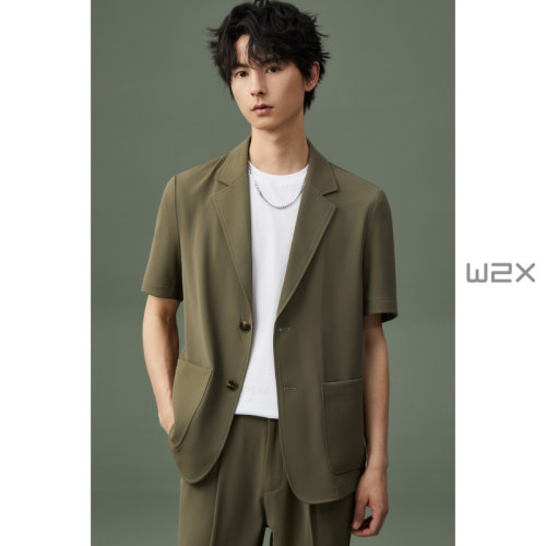 w2x夏季薄款短袖西装外套