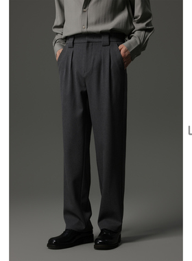 w2x2025秋季新款直筒宽松休闲裤男垂坠感西裤轻奢长裤子青年男裤