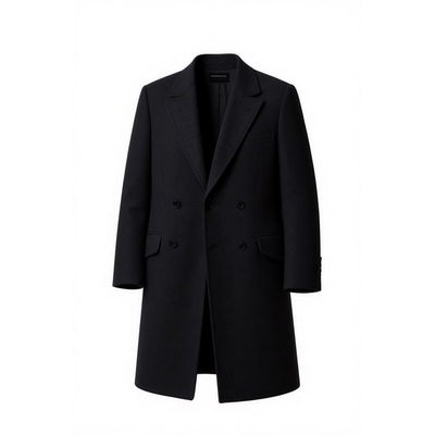 w2x男款秋冬款牛角扣大衣毛呢外套呢子风衣长款双面呢濮院产高档