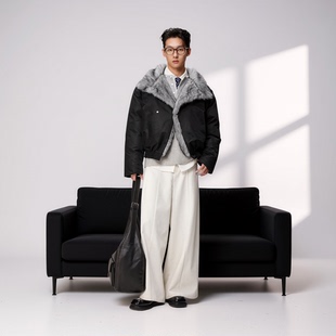 男士 棉衣冬装 座山雕外套保暖棉袄潮 新款 w2x大毛领棉服加厚秋冬季