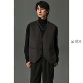 950g双面绵羊毛加厚无袖 w2x2025冬季 新款 马甲外套设计感痞帅背心