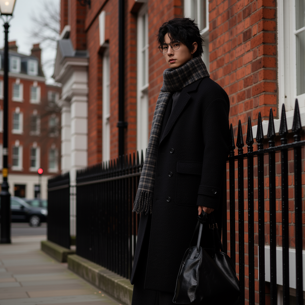 w2x秋冬季男士双面羊毛呢大衣新款外套加厚中长款风衣男装冬装潮