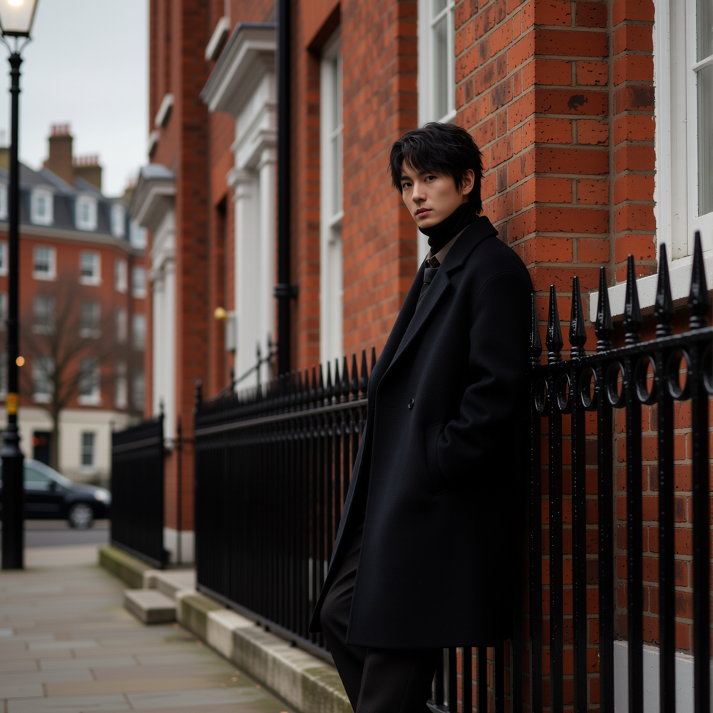 w2x双面羊毛呢大衣秋冬季双排扣加厚风衣过膝羊驼毛冬装西装外套