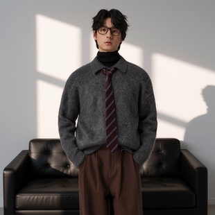 男装 毛呢针织衫 内搭打底加厚男款 长袖 毛衣 w2x秋冬季 线衣男士 美式