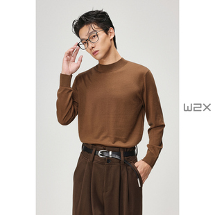 高级感纯色百搭内搭毛衣老钱风线衣 100%纯羊毛衫 w2x2025冬季 新款