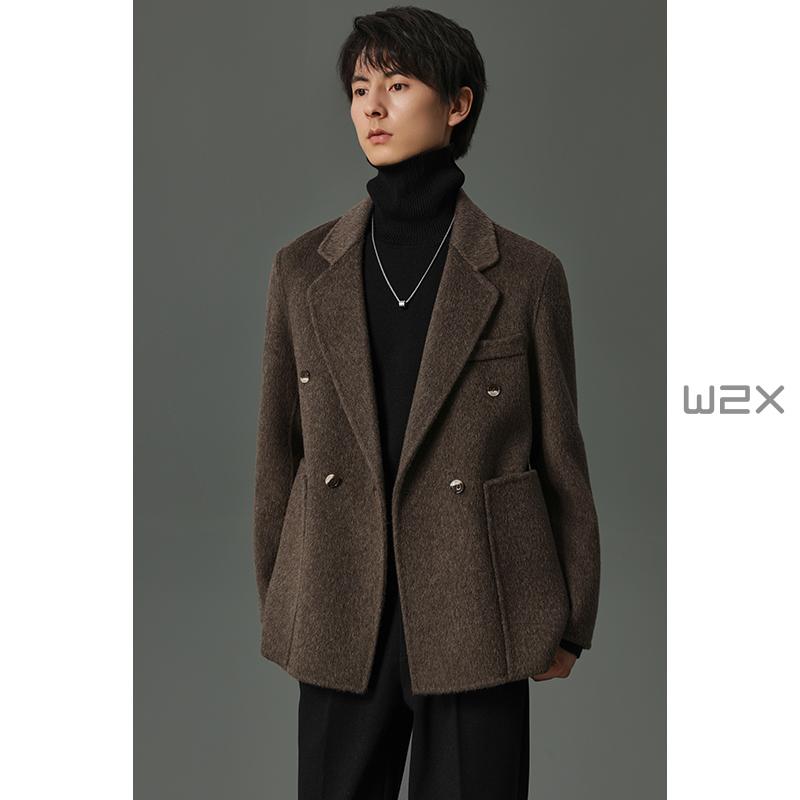 w2x秋冬季休闲西服男雪尼尔