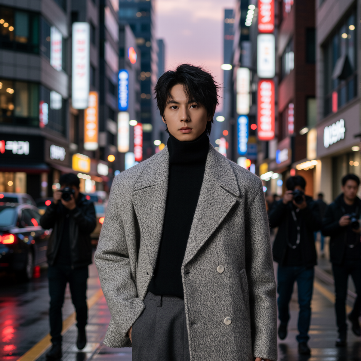 w2x羊毛呢大衣高级感外套双面呢秋冬季男款加厚时尚百搭男装冬装