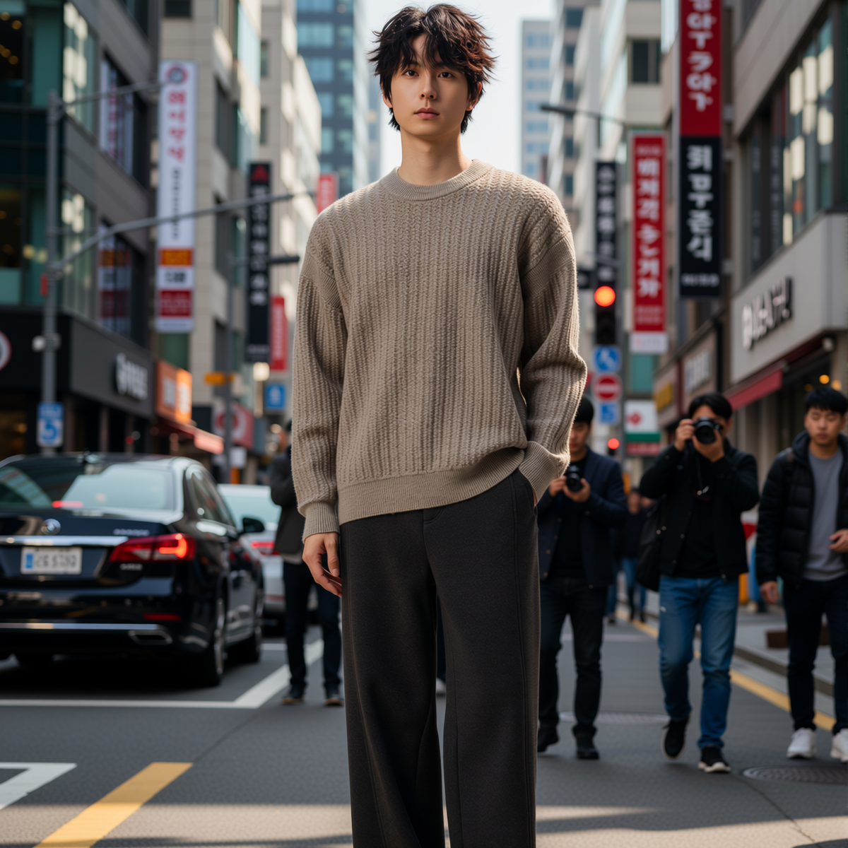 w2x针织毛衣毛呢男款秋冬季新款男装长袖加厚男士上衣内搭打底衫